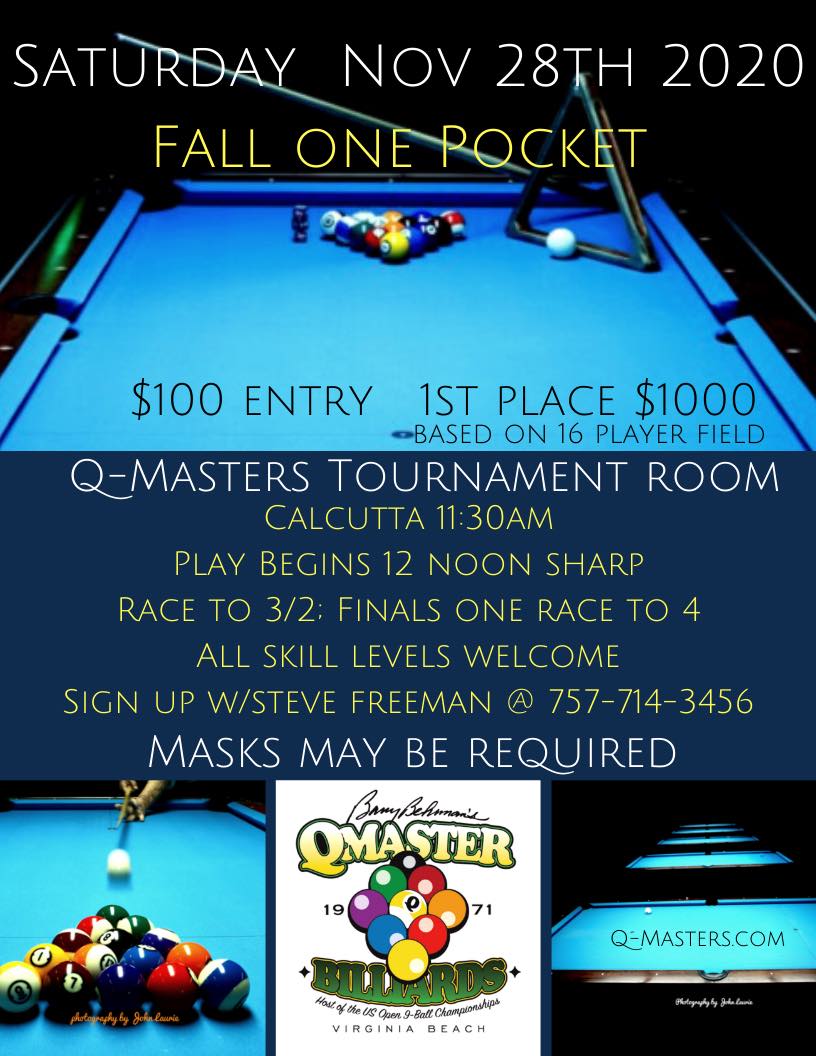 QMasters Billiards One Pocket Tournament